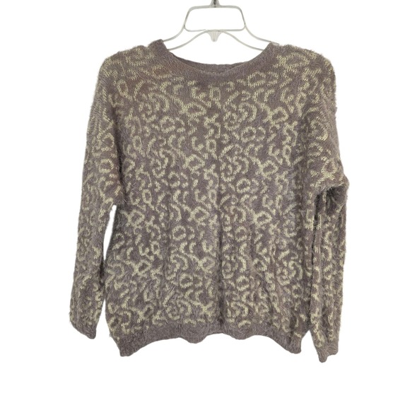 Victoria Women's Leopard Print Fuzzy Knit Sweater L XL - Picture 9 of 11
